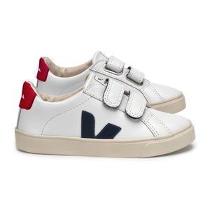 VEJA Baby White & Navy Leather Esplar Sneakers